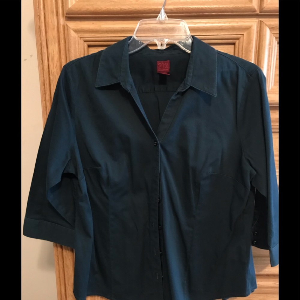 212 Collection V-Neck Button Down Blouse